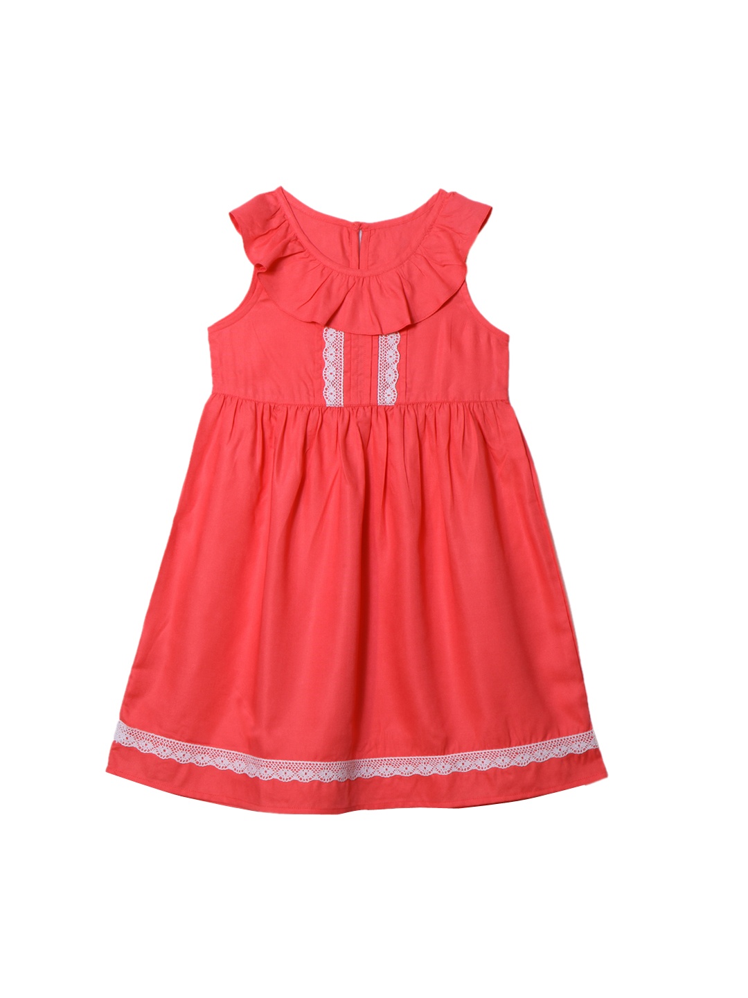 

IDK Girls Coral Solid Fit and Flare Dress