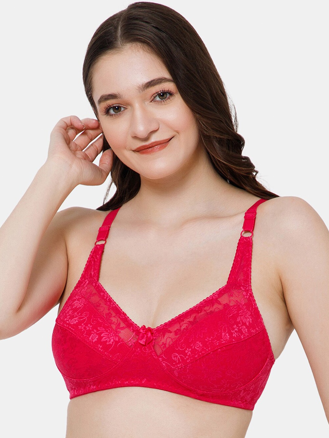 

Lady Lyka Medium Coverage Seamless Cotton T-Shirt Bra With All Day Comfort, Fuchsia