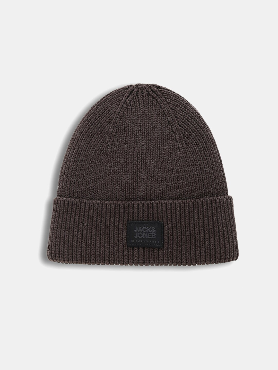 

Jack & Jones Self Designed Pure Cotton Beanie, Brown