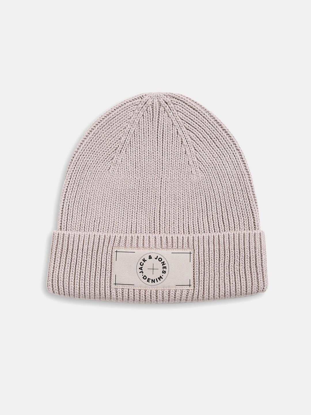 

Jack & Jones Self Designed Pure Cotton Beanie, Beige