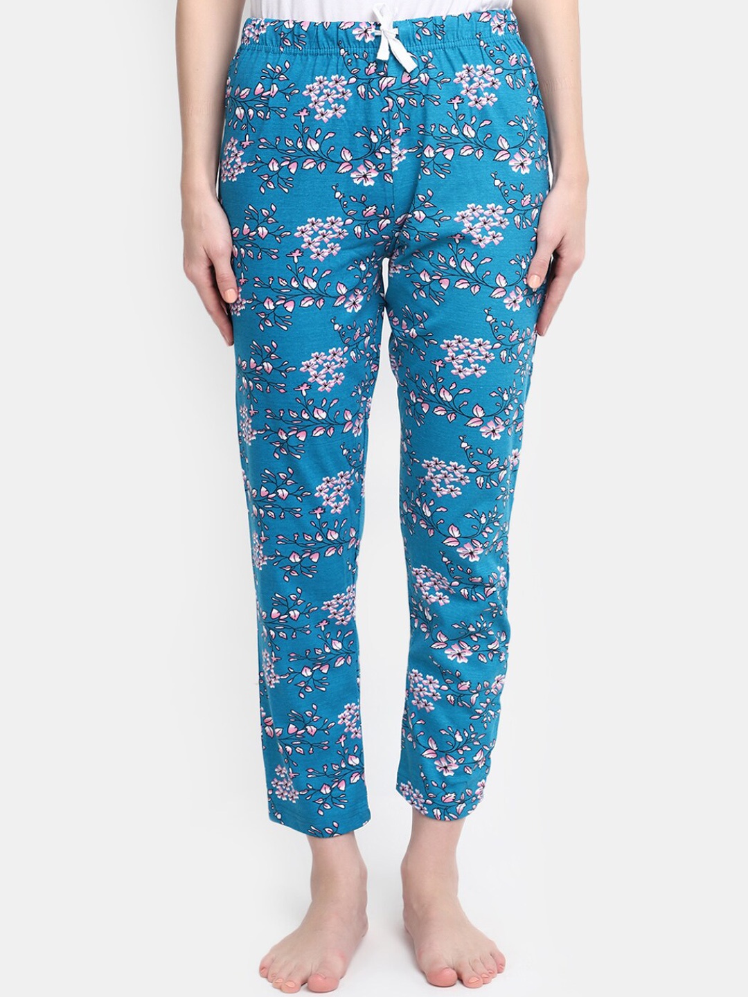 

V-Mart Women Printed Cotton Lounge Pants, Teal