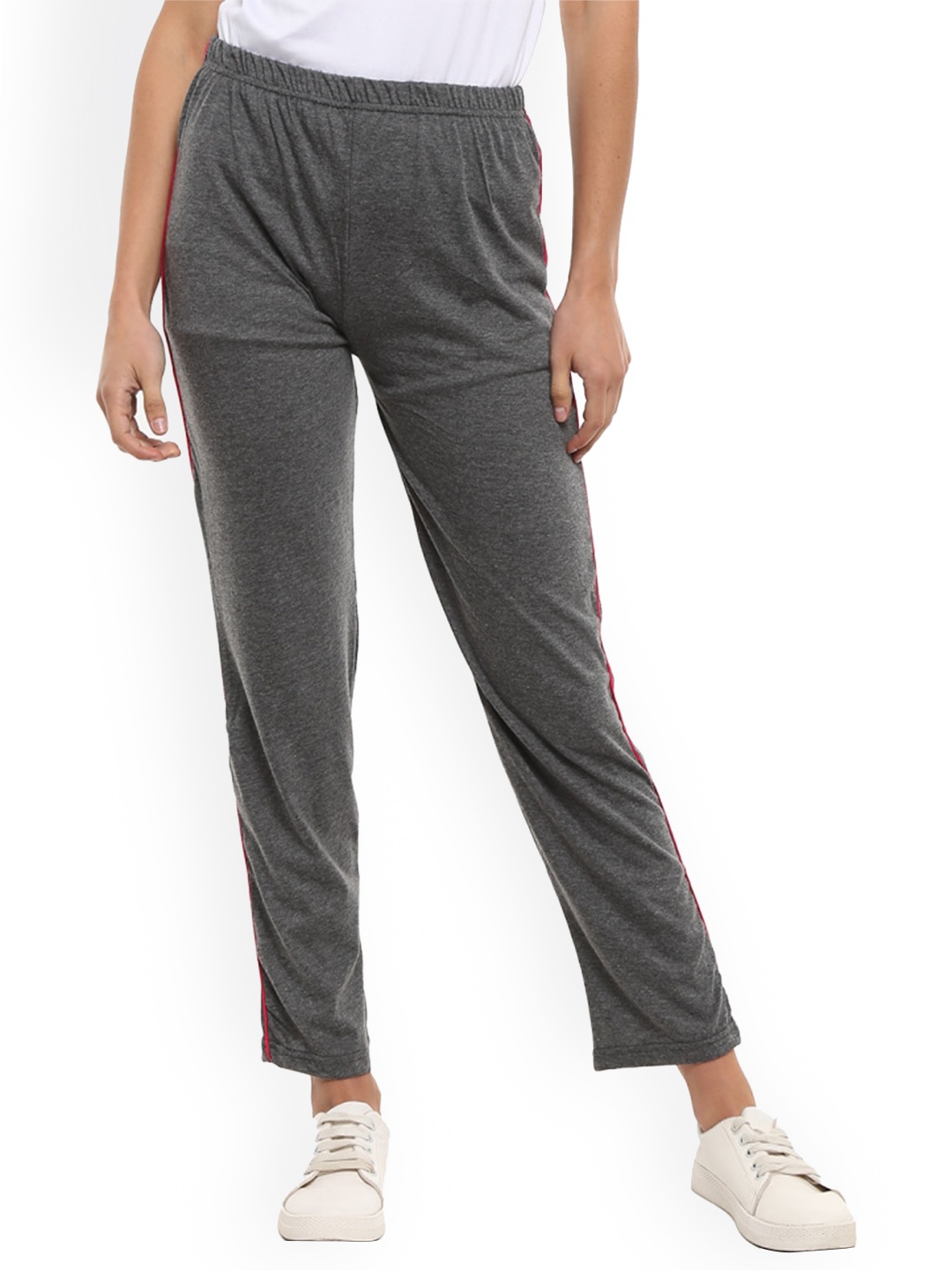 

V-Mart Women Mid-Rise Single Jersey Track Pant, Grey