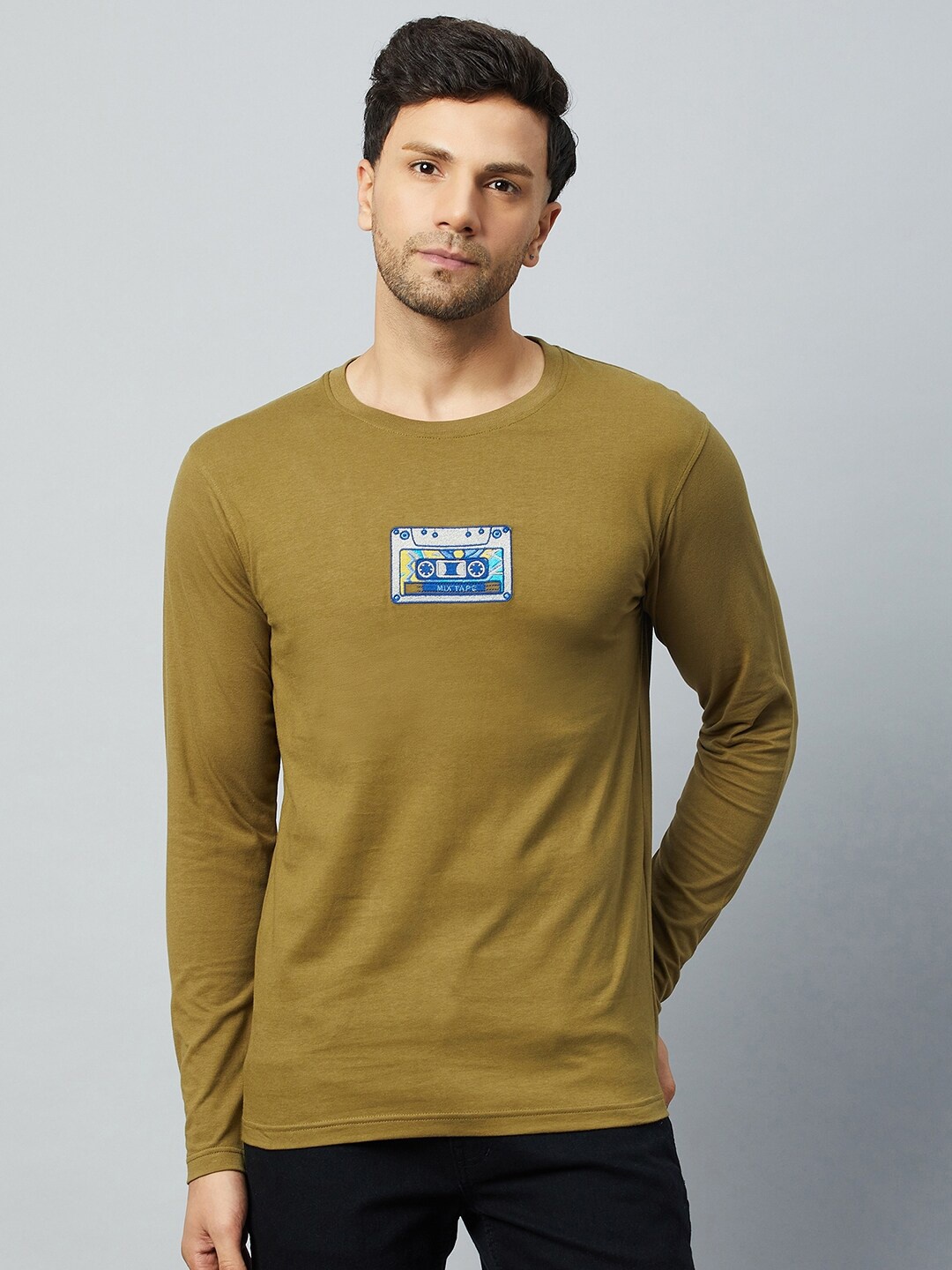 

Club York Round Neck Embroidered T-shirt, Olive