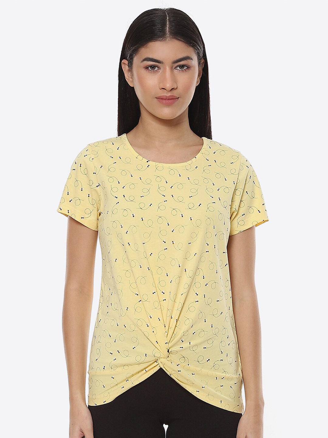 

2Bme Conversational Printed T-shirt, Yellow