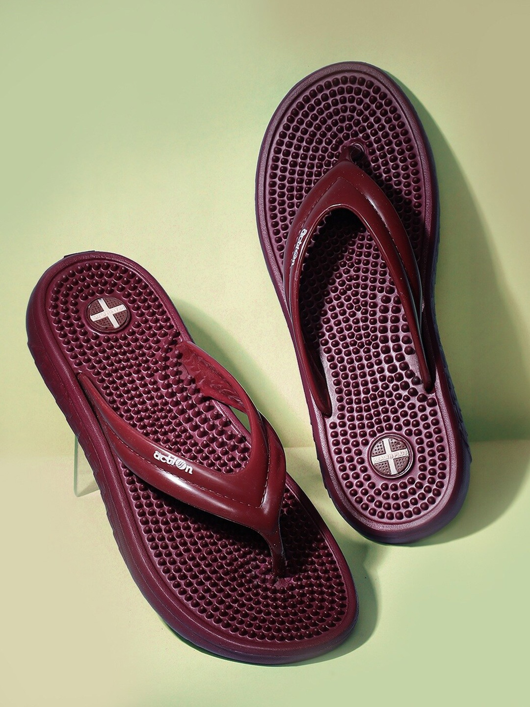 

Action Plus Women Self Design Thong Flip-Flops, Maroon