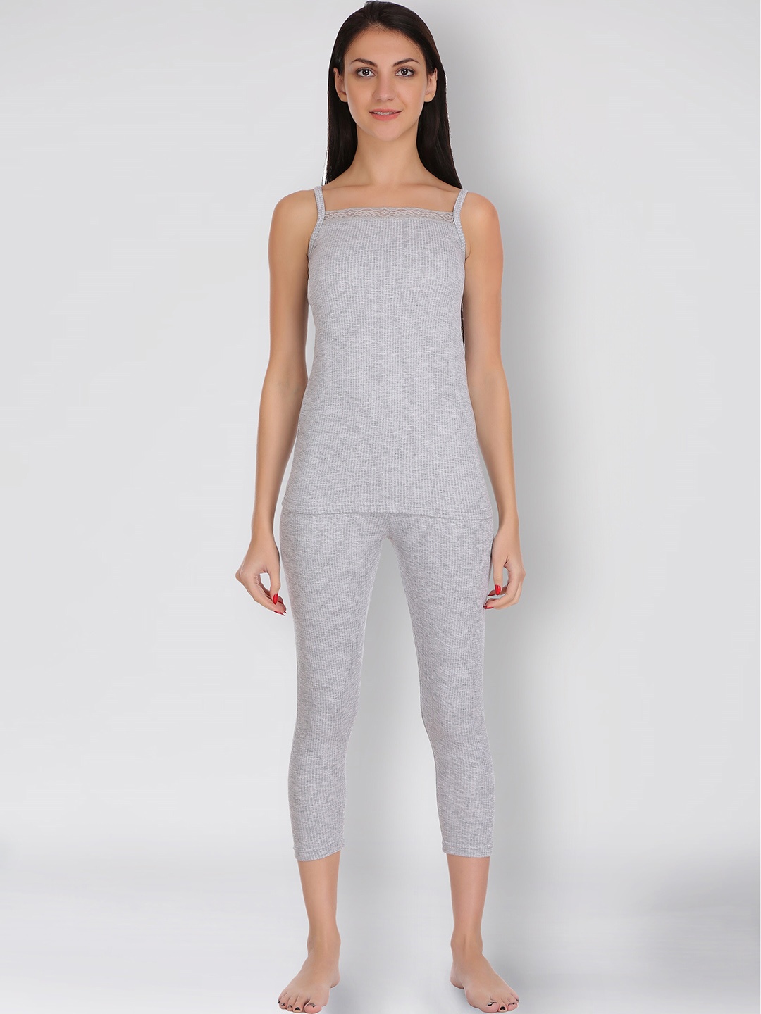 

SELFCARE Soft Poly Cotton Camisole Vest Thermal Set, Grey