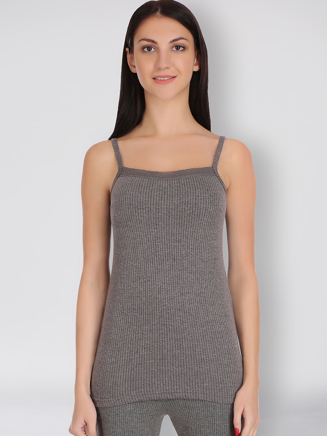 

SELFCARE Soft Poly Cotton Camisole Vest Thermal Set, Charcoal