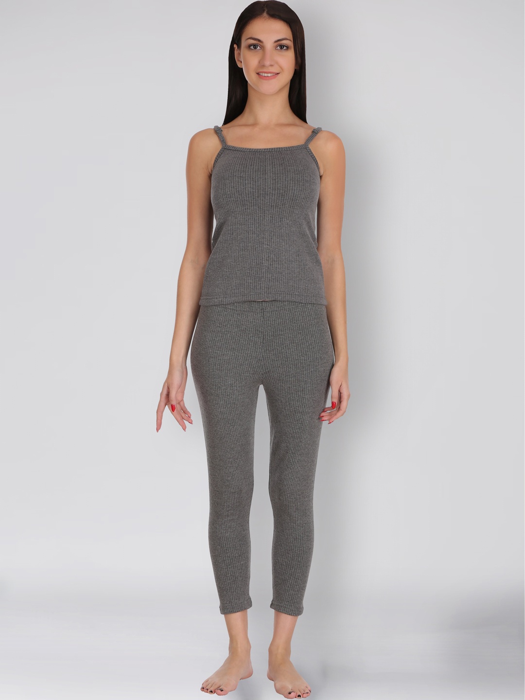 

SELFCARE Camisole Vest Thermal Set, Charcoal