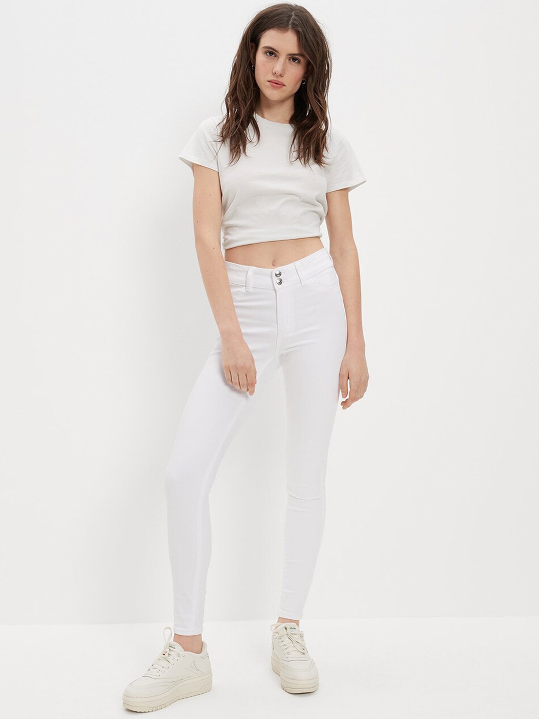 

AMERICAN EAGLE OUTFITTERS Women Jogger High-Rise Cotton Jeans, White