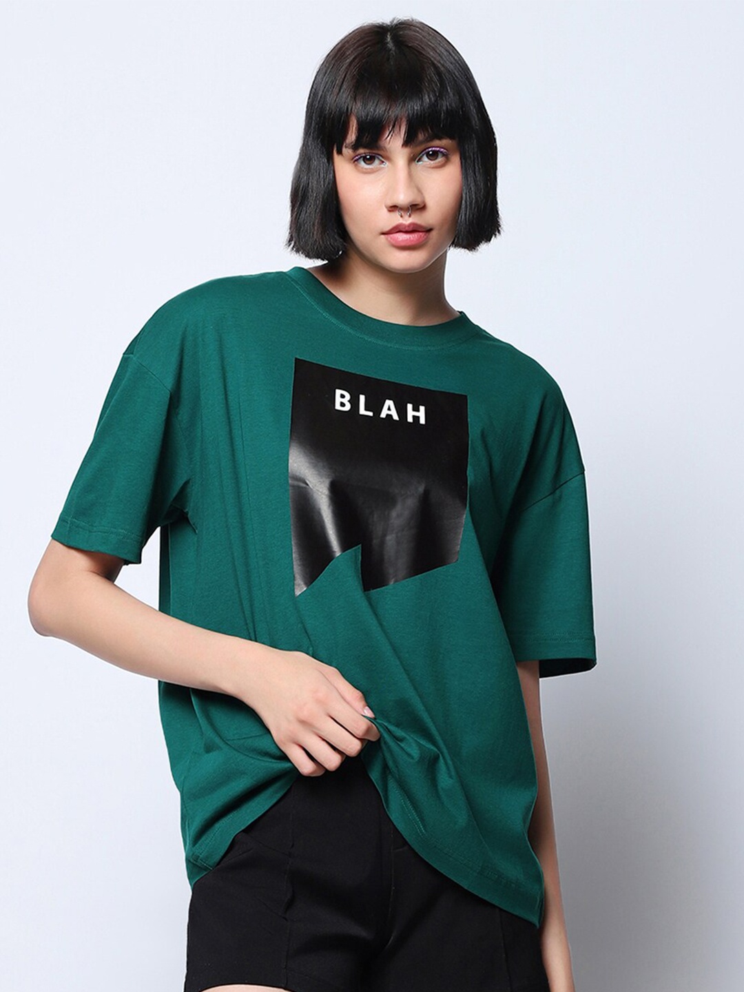 

Bewakoof Graphic Printed Cotton T-shirt, Green