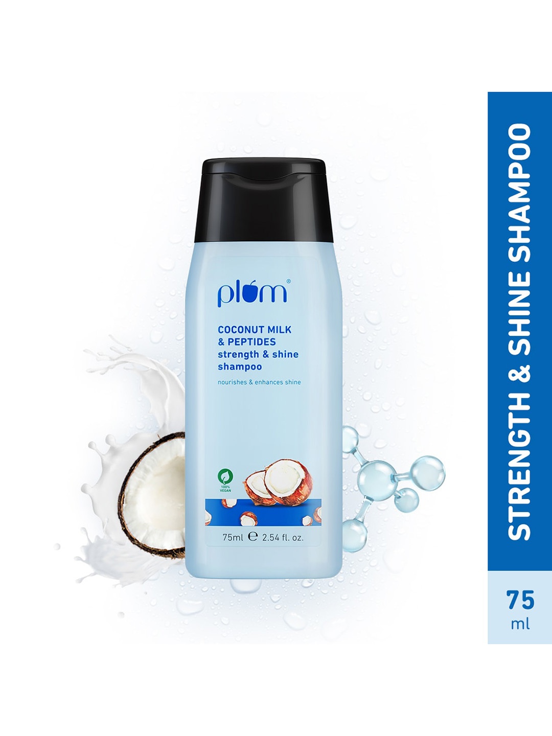 

Plum Coconut Milk & Peptides Strength & Shine Shampoo - 75ml, Blue