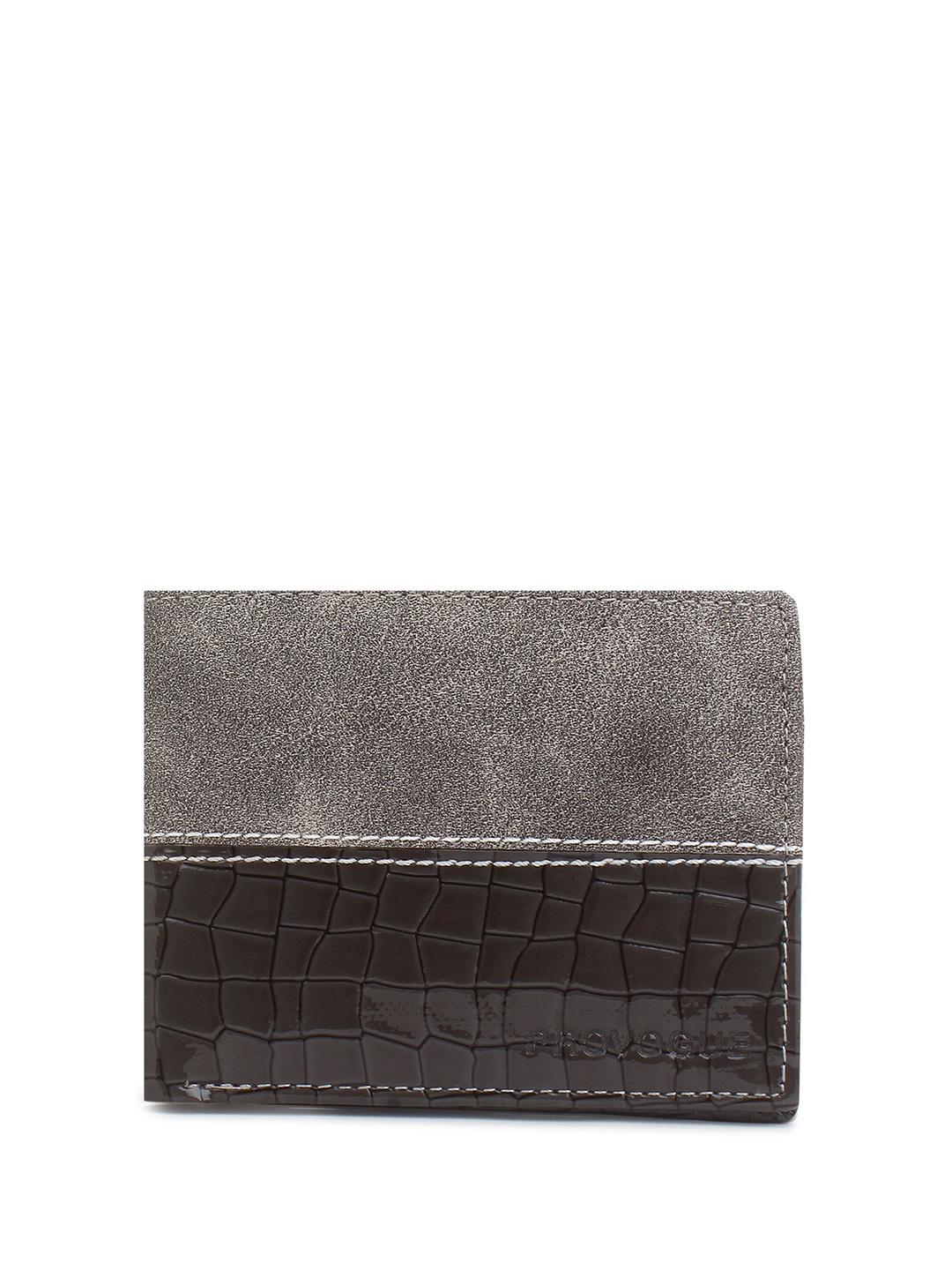 

Provogue Men Colourblocked Two Fold Wallet, Grey