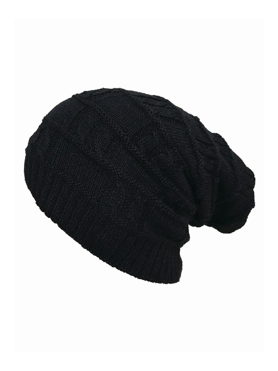 

Gajraj Self Design Casual Beanie, Black