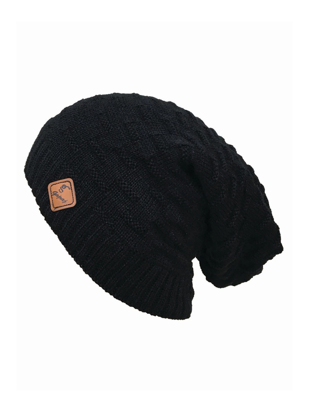 

Gajraj Self Design Casual Beanie, Black