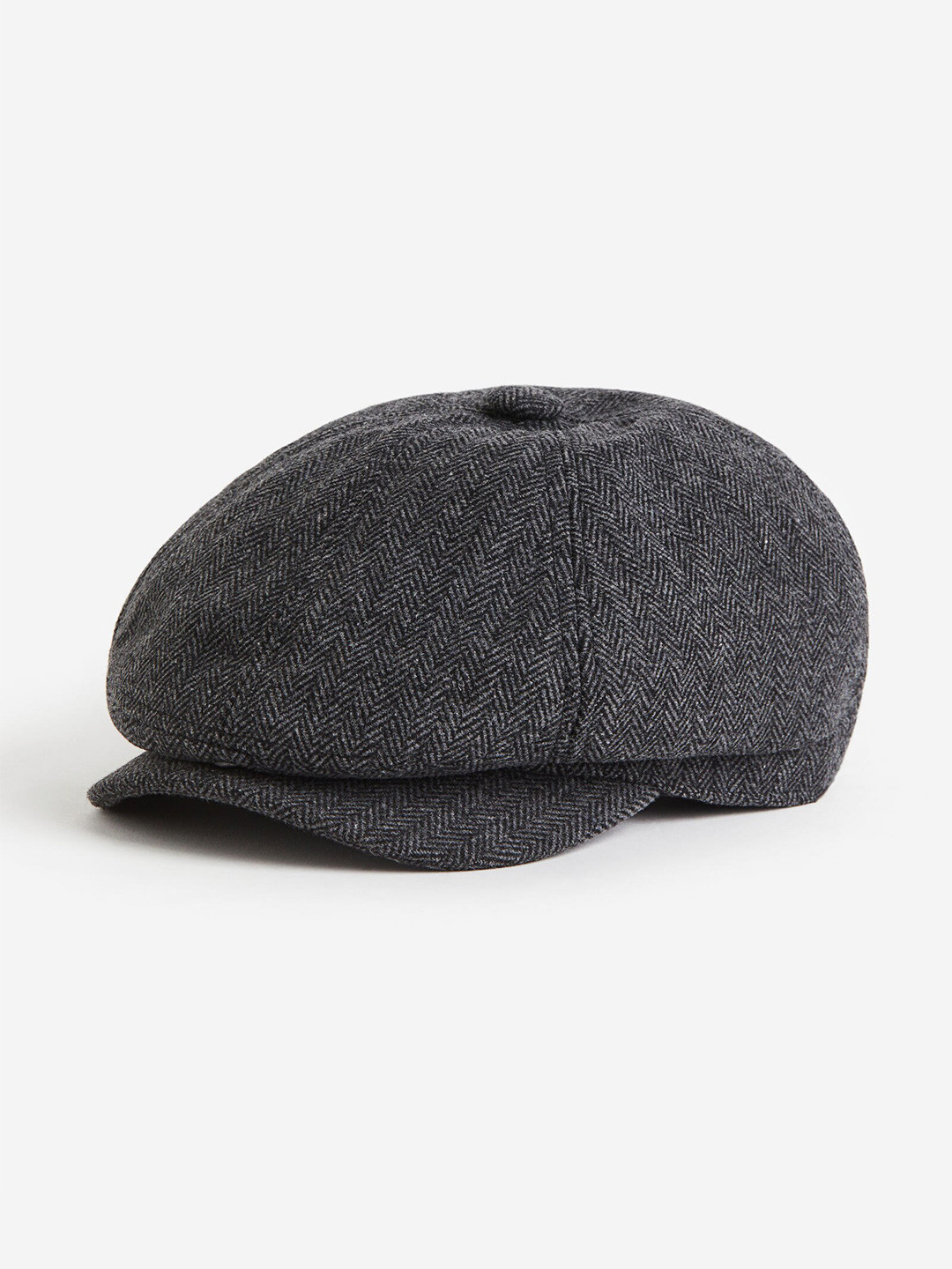 

H&M Men Wool-Blend Flat Cap, Grey