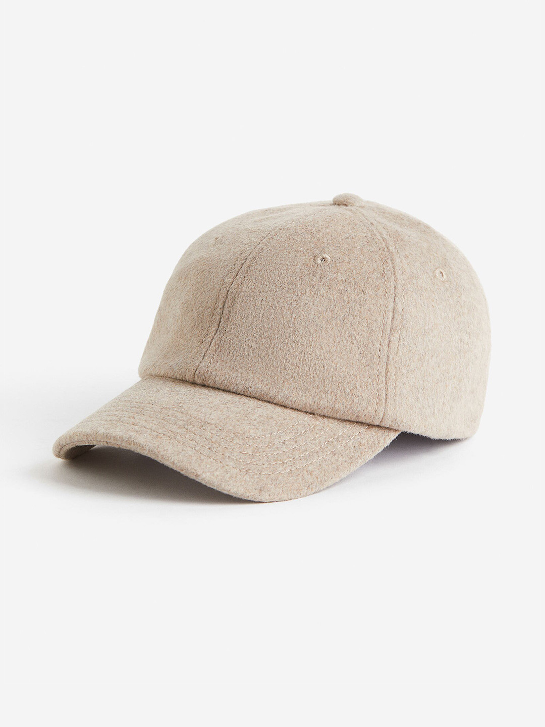 

H&M Women Felted Wool-Blend Cap, Beige