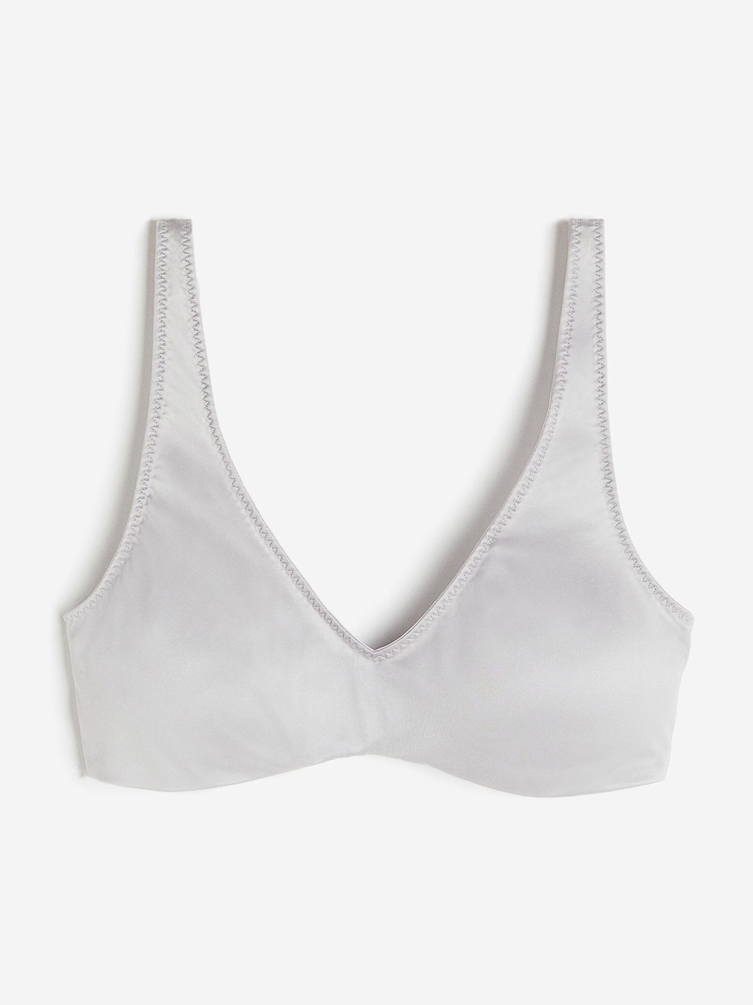 

H&M Satin Padded Bra, Grey