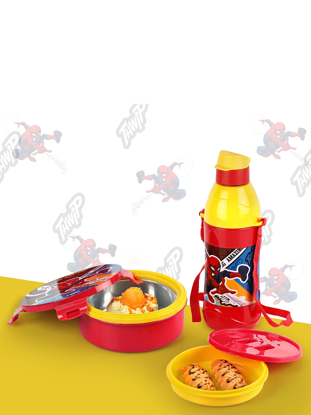 

Cello Tiffy 2-Pieces Red & Yellow Lunch Box & Water Bottle 460 ml 400 ml