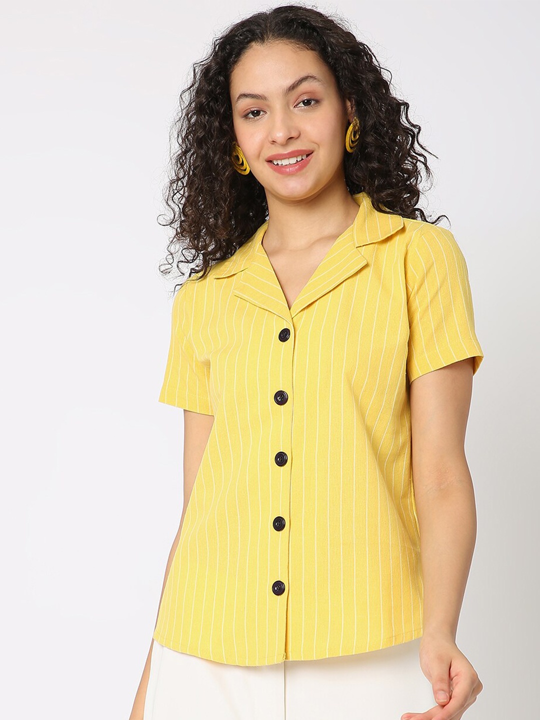 

NOT SO PINK Relaxed Cotton Casual Shirt, Mustard