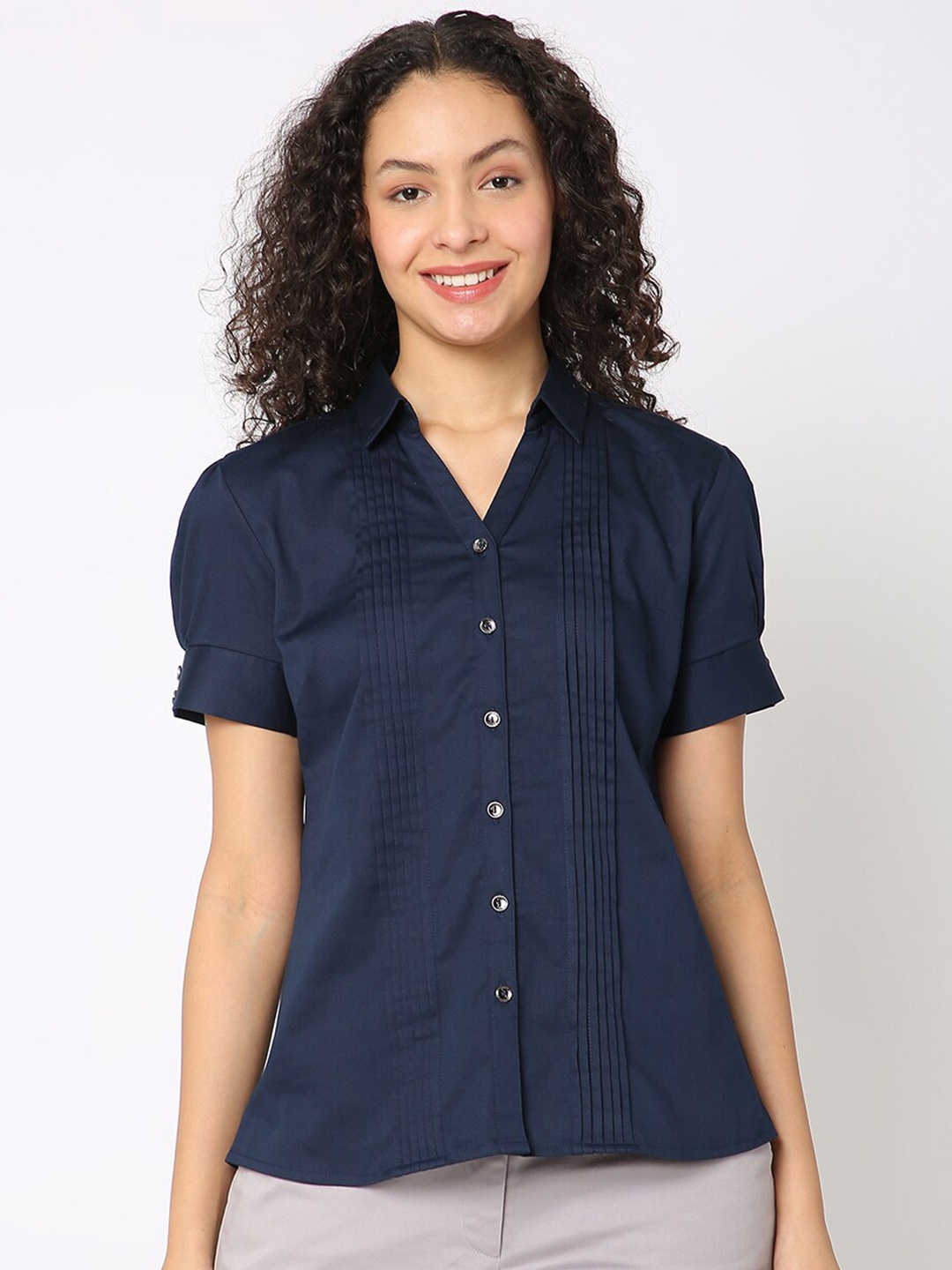 

NOT SO PINK Relaxed Cotton Casual Shirt, Navy blue