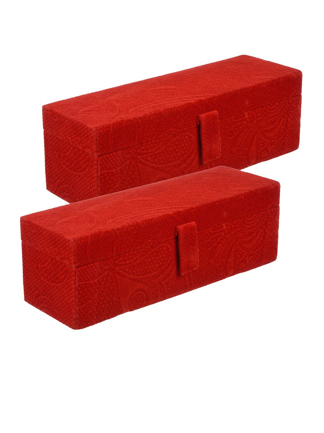 

Kuber Industries Red 2 Pieces Velvet Bangle Organisers