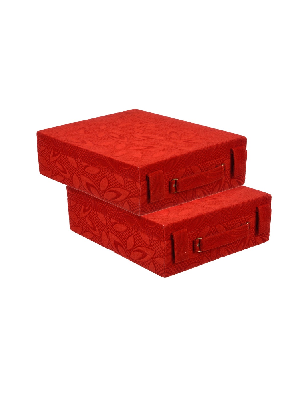 

Kuber Industries Red 2 Pieces Self Design Bangle Organisers