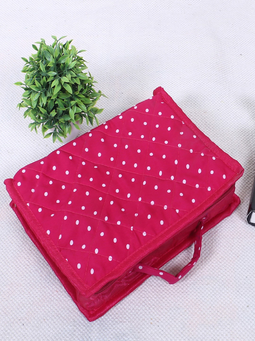 

Kuber Industries Set of 2 Pink Printed Cotton 5 Pouch Jewellery Organisers