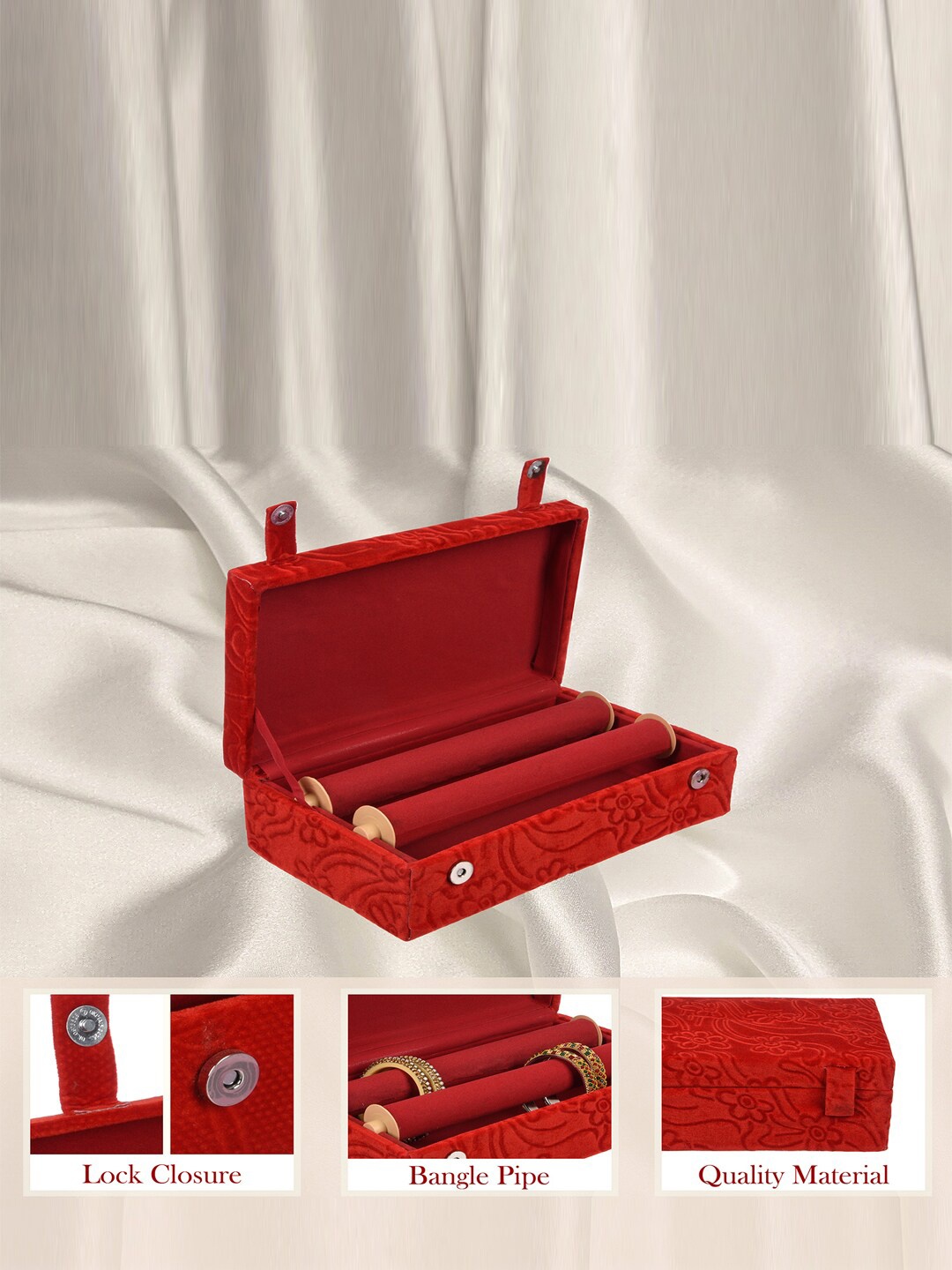 

Kuber Industries Red 2 Pieces Rod Self Cut Bangle Organisers