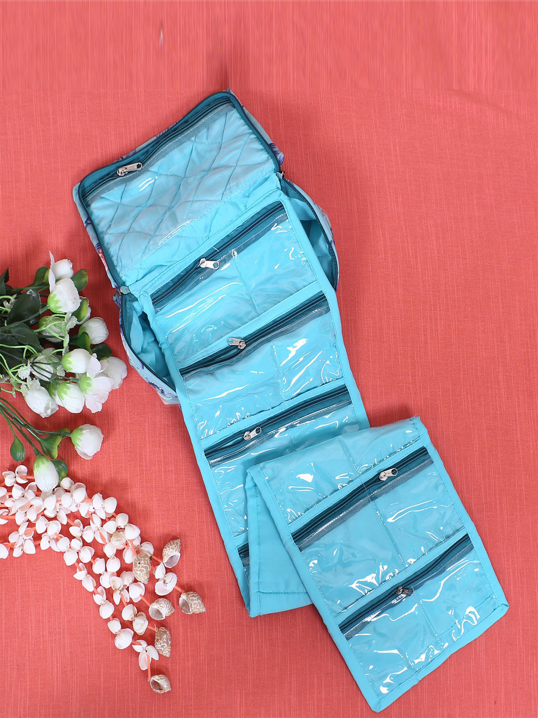 

Kuber Industries Blue 2 Pieces Printed PVC Foldable Organisers