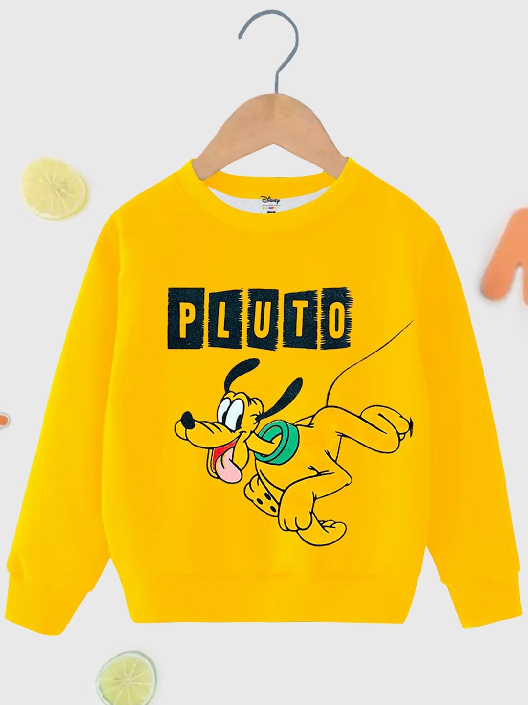 

KUCHIPOO Boys Pluto Printed Sweatshirt, Yellow