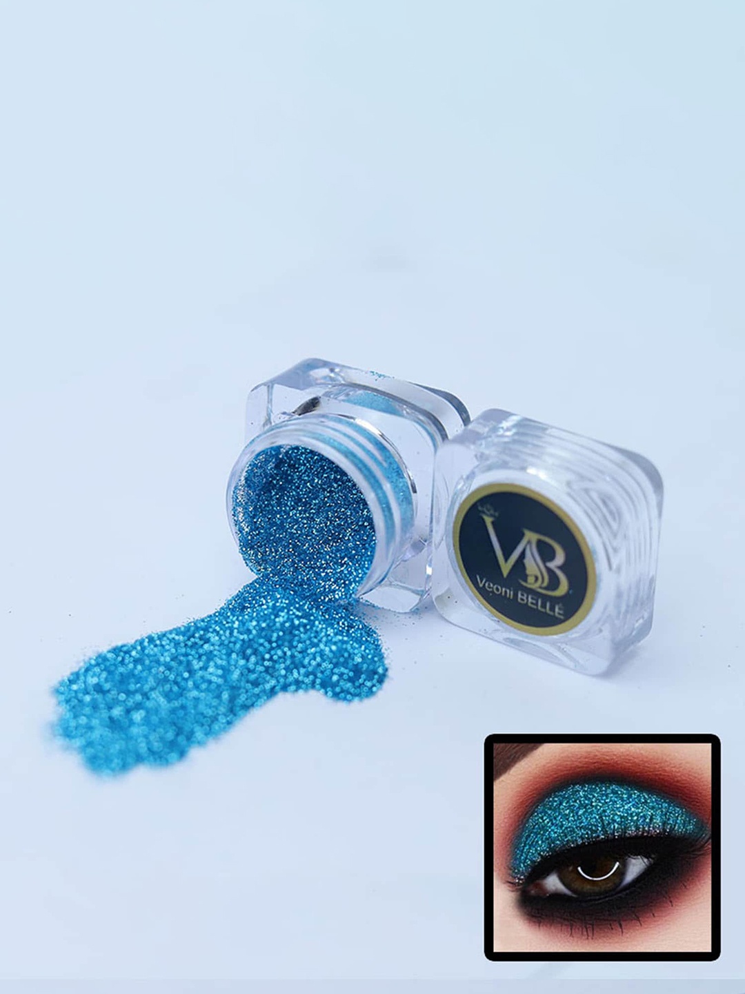 

Veoni BELLE Power Shimmer Illuminator HD Holographic Glitter Eyeshadow 5g - Turquoise, Turquoise blue