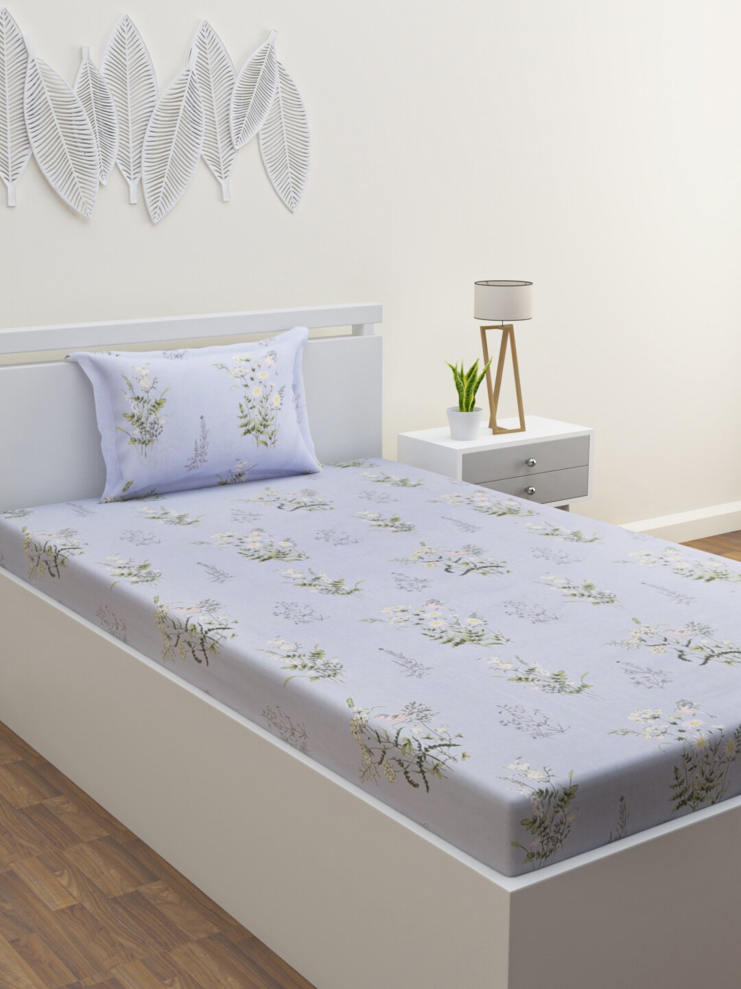 

HOME AFFAIRS Kids Comic Collection Cotton 144 TC Single Bedsheet with 1 Pillow Covers, Blue