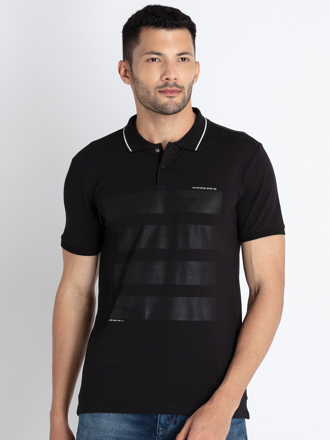 

Status Quo Typography Printed T-shirt, Black