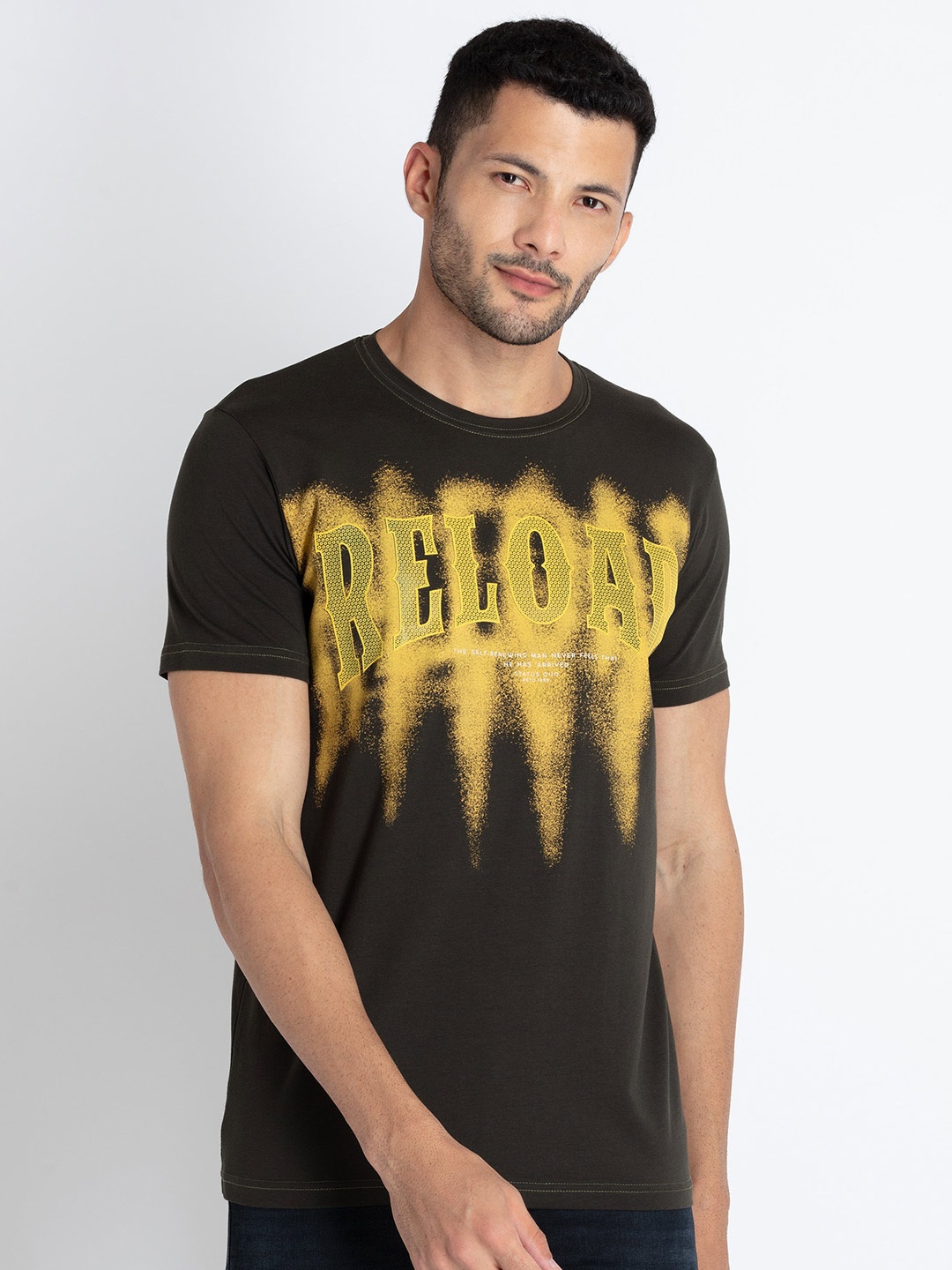 

Status Quo Typography Printed T-shirt, Olive