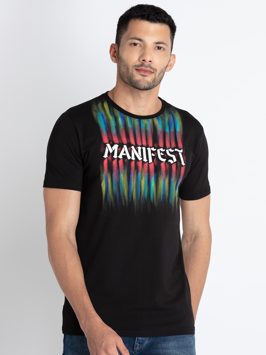

Status Quo Typography Printed Round Neck T-shirt, Black
