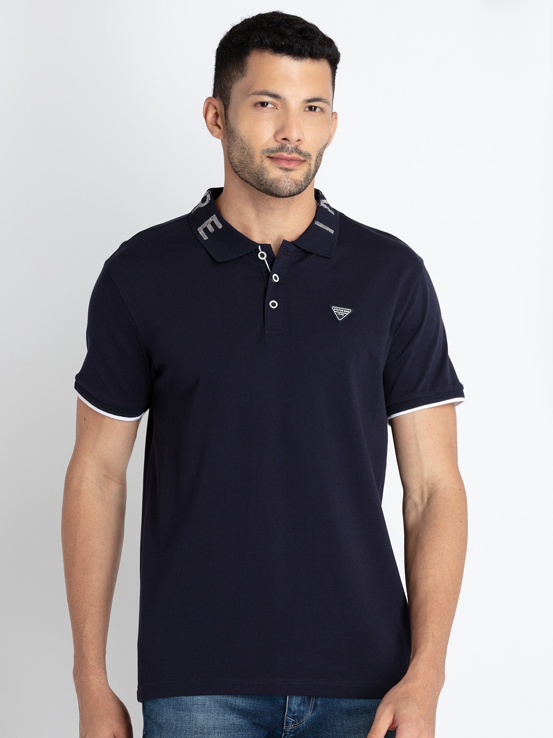 

Status Quo Polo Collar Short Sleeves T-shirt, Navy blue