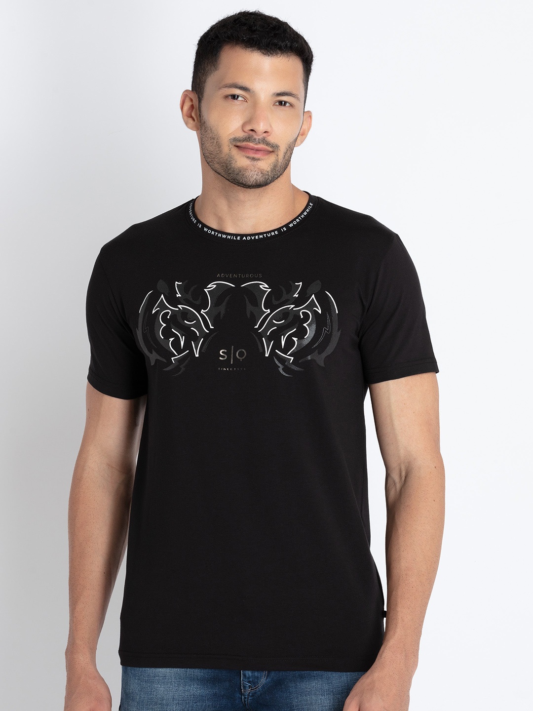 

Status Quo Typography Printed T-shirt, Black