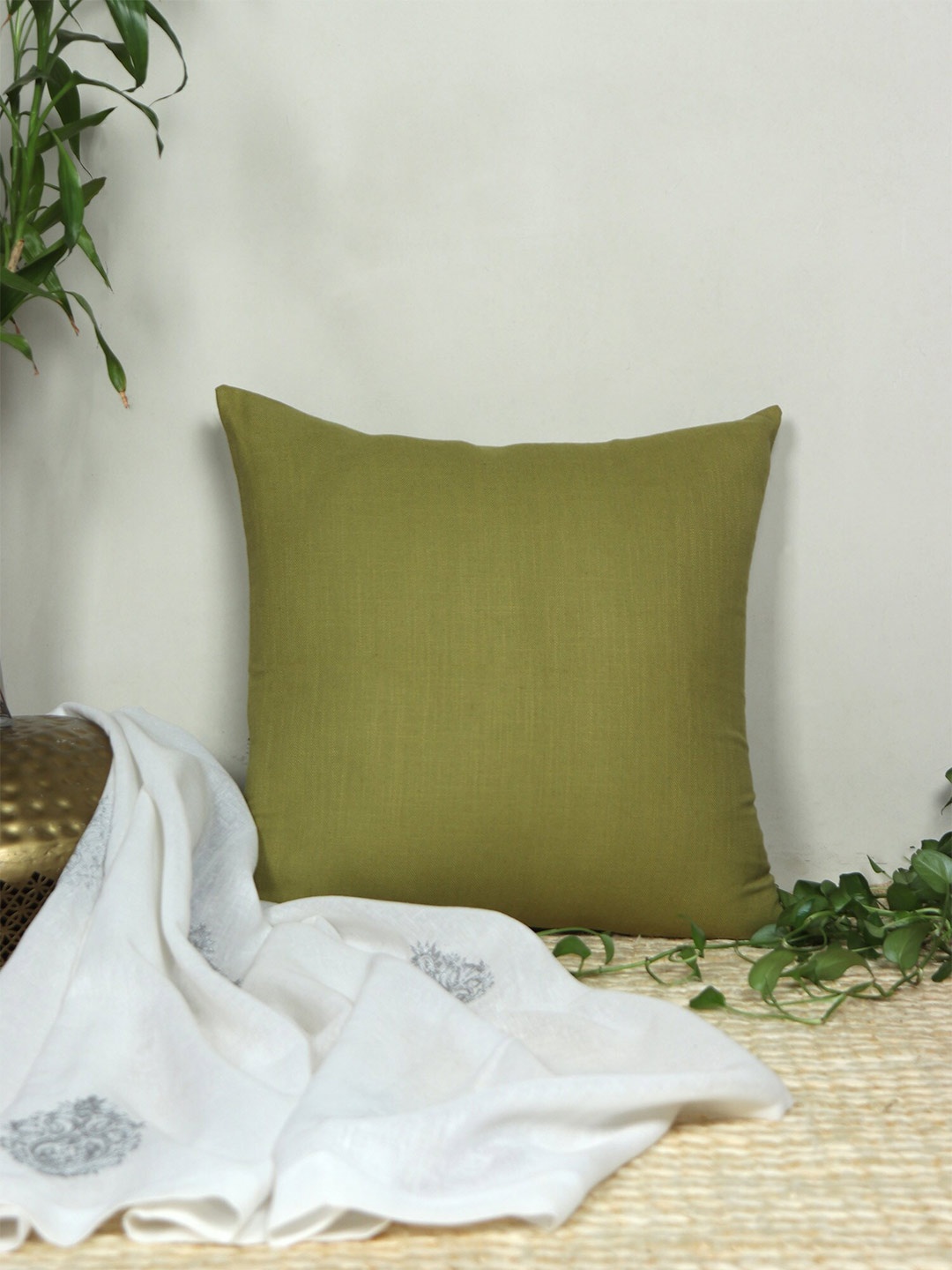 

ZEBA Green Square Cushion Cover