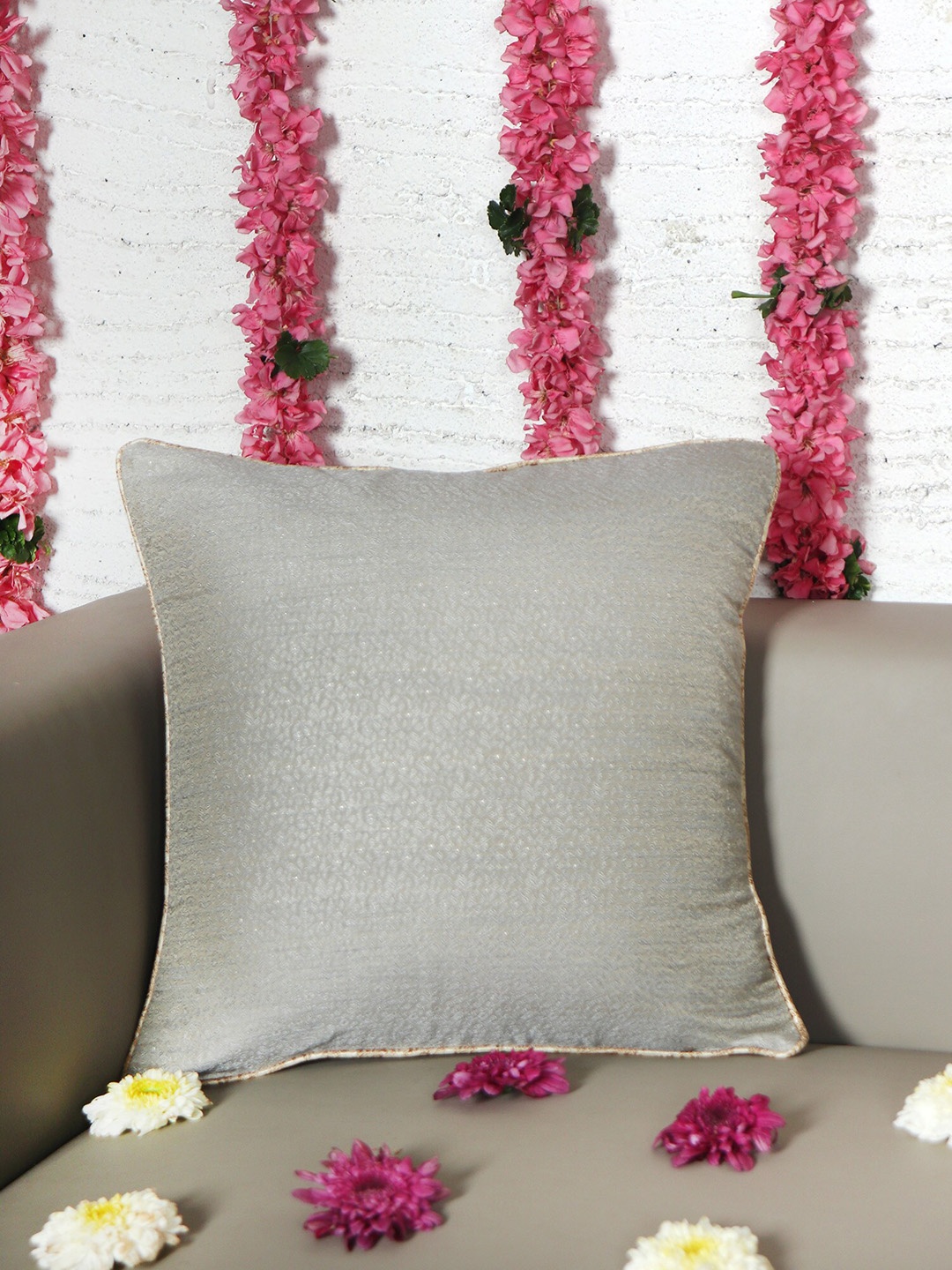 

ZEBA Grey Square Cushion Cover