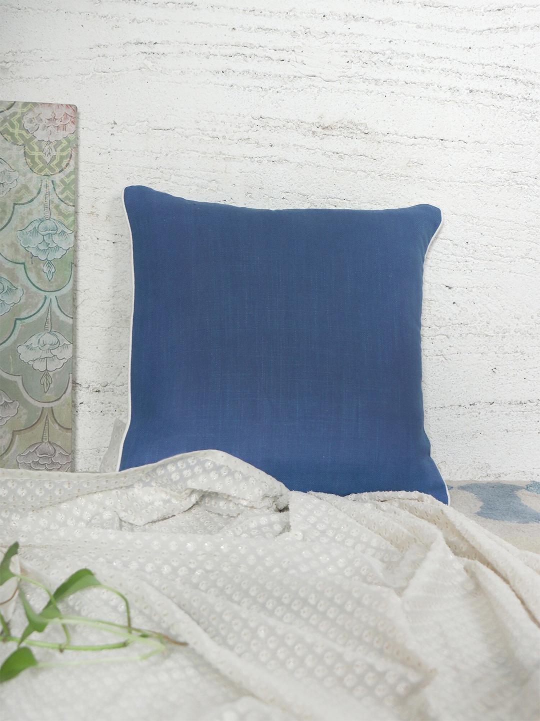 

ZEBA Blue Square Cushion Cover