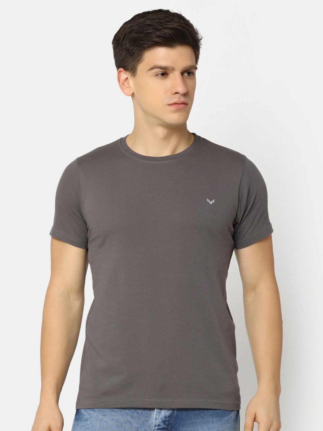 

V-Mart Short Sleeves Cotton Slim Fit T-shirt, Grey