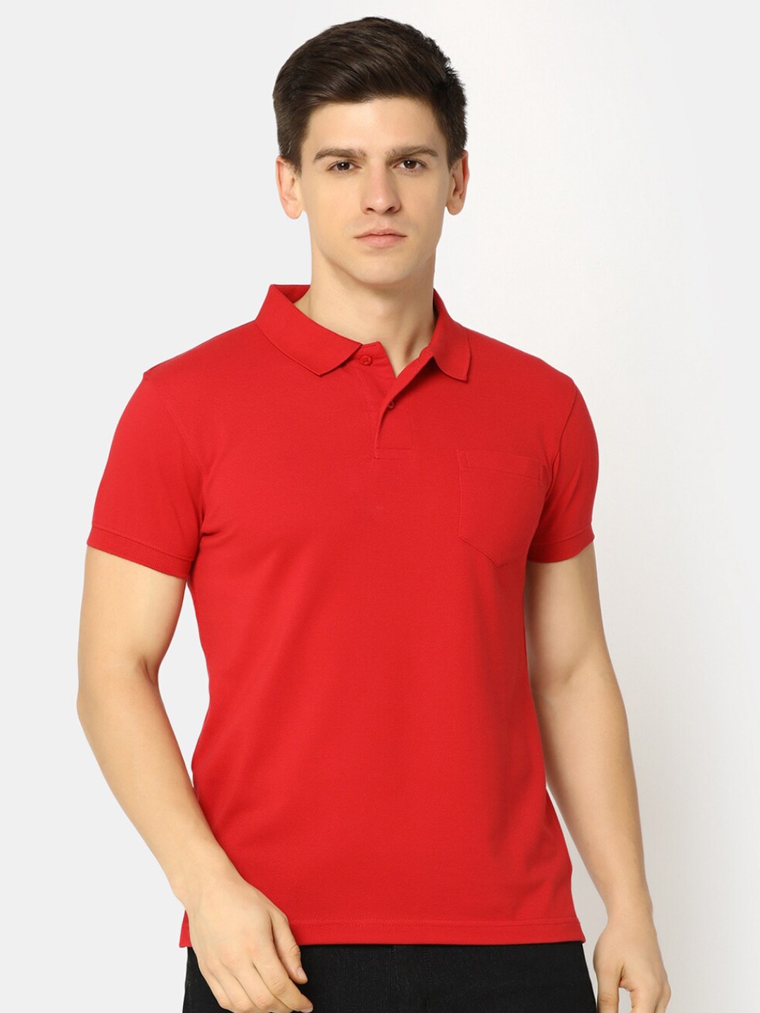 

V-Mart Polo Collar Cotton Casual T-shirt, Red