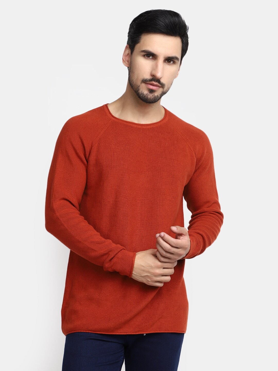 

V-Mart Raglan Sleeves Cotton T-shirt, Rust