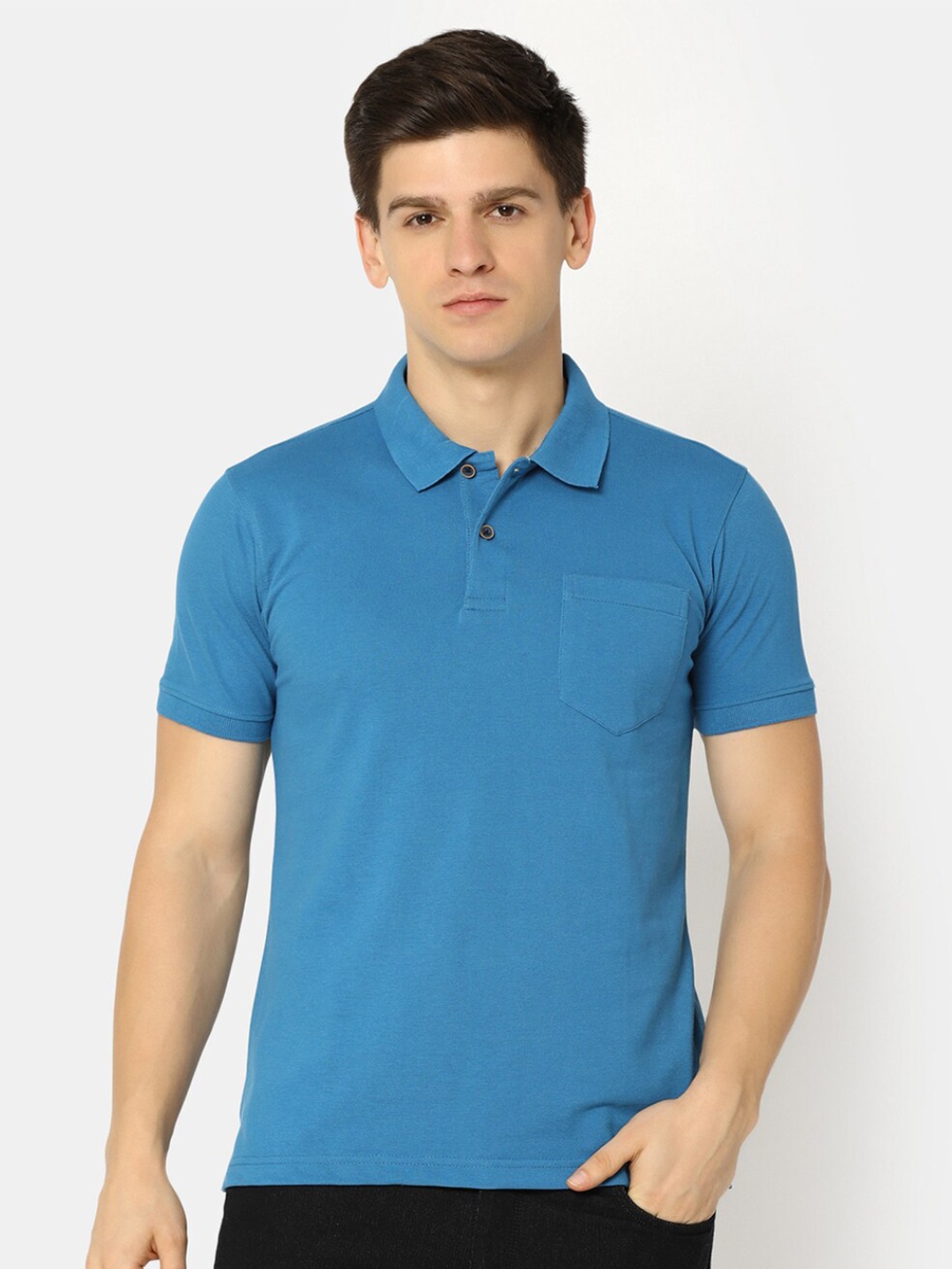 

V-Mart Short Sleeves Polo Collar Cotton T-shirt, Green