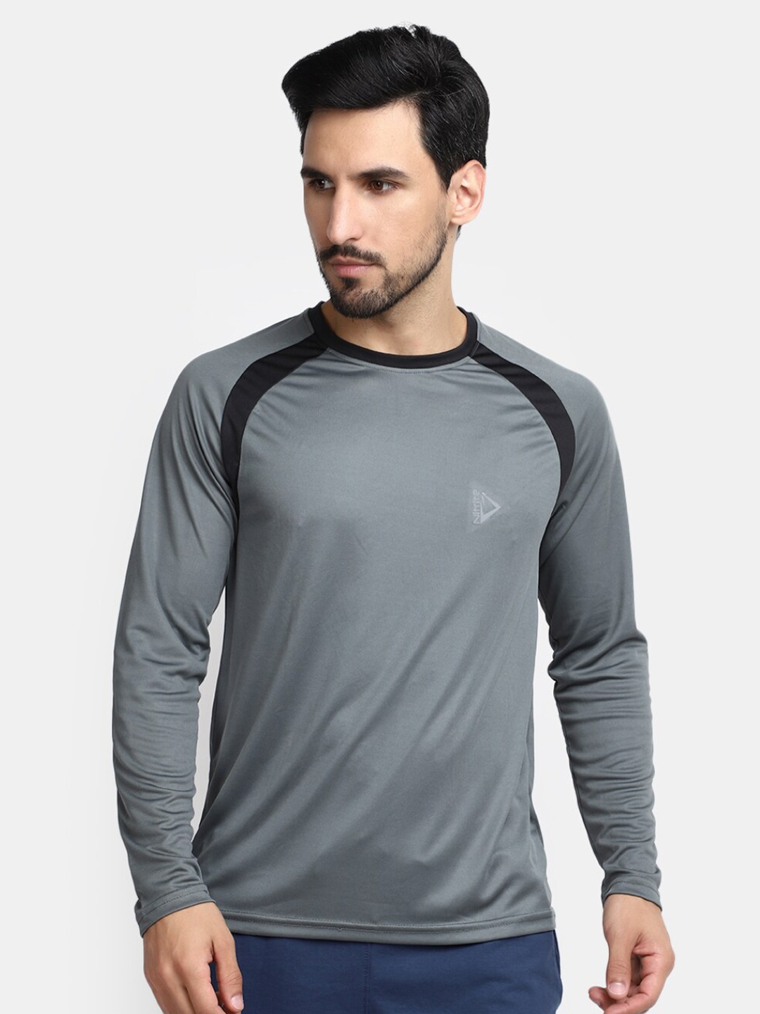 

V-Mart Raglan Sleeves Round Neck Slim Fit T-shirt, Grey