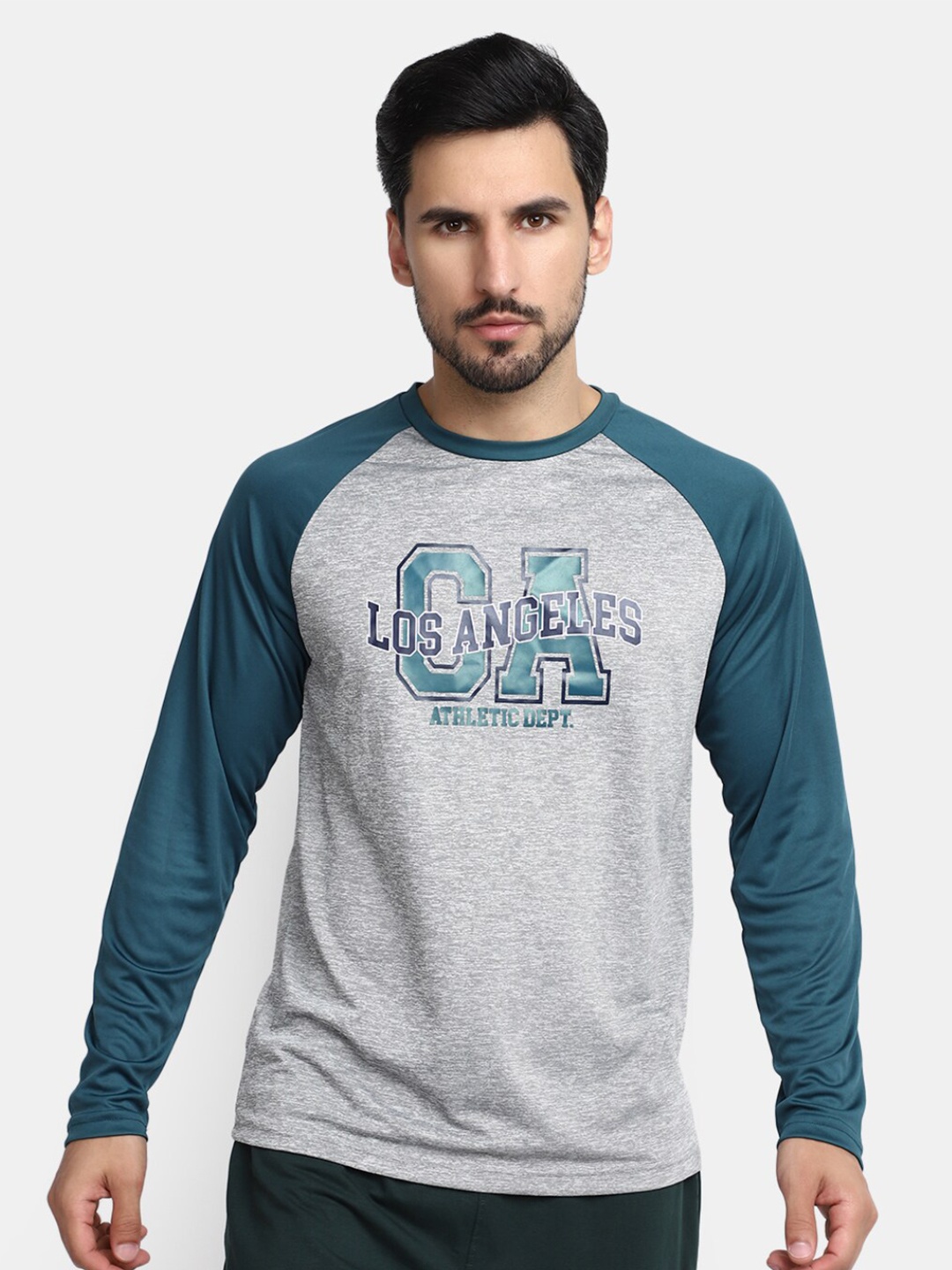 

V-Mart Typography Printed Raglan Sleeve Casual T-shirt, Grey