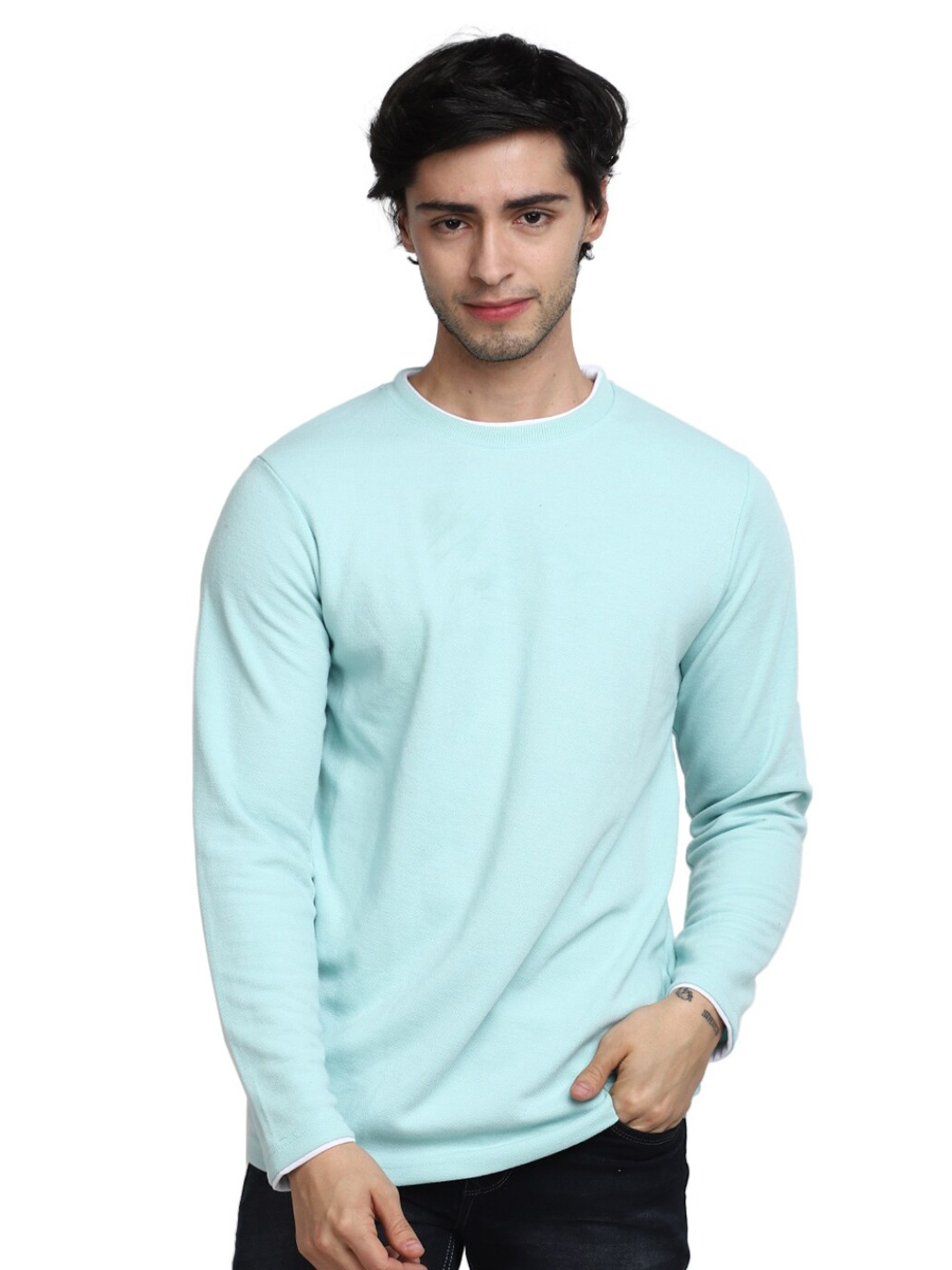 

V-Mart Long Sleeves Cotton Slim Fit T-shirt, Green