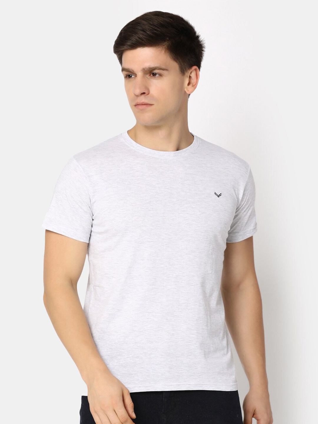 

V-Mart Round Neck Slim Fit Cotton T-shirt, White