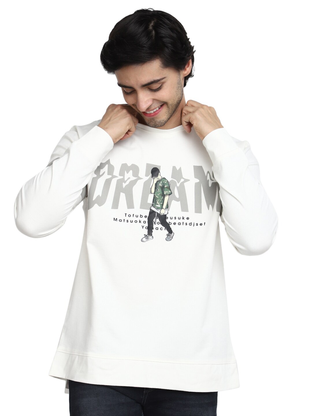 

V-Mart Typography Printed Cotton T-shirt, White
