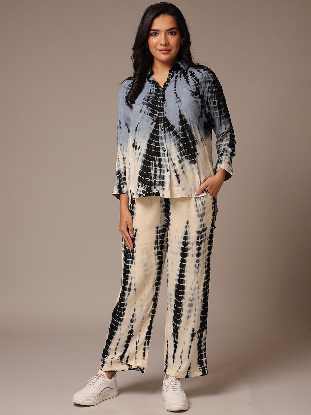 

ZARI Tie & Dye Shirt With Trouser, Blue